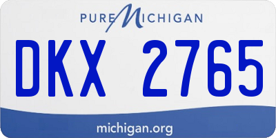MI license plate DKX2765