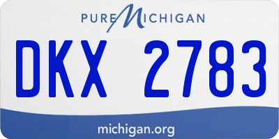 MI license plate DKX2783