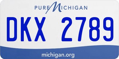 MI license plate DKX2789
