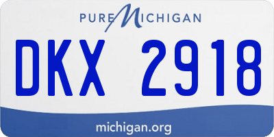 MI license plate DKX2918