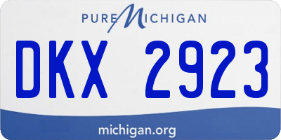 MI license plate DKX2923