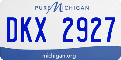 MI license plate DKX2927