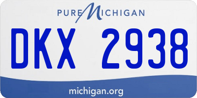 MI license plate DKX2938