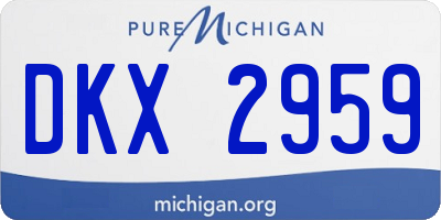 MI license plate DKX2959