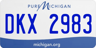 MI license plate DKX2983