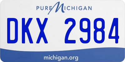 MI license plate DKX2984