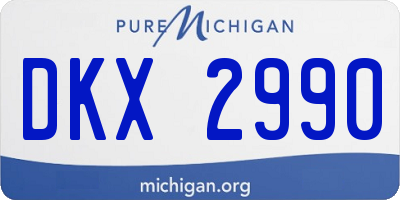 MI license plate DKX2990
