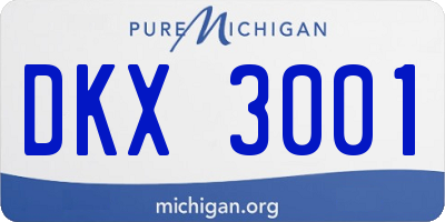 MI license plate DKX3001