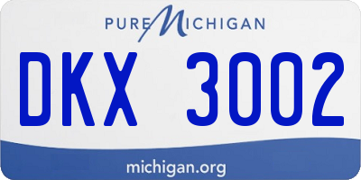 MI license plate DKX3002