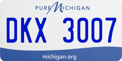 MI license plate DKX3007