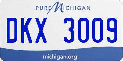 MI license plate DKX3009