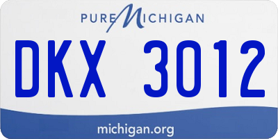 MI license plate DKX3012