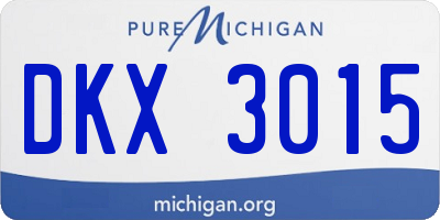 MI license plate DKX3015