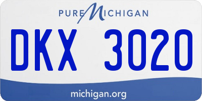 MI license plate DKX3020