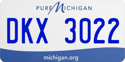 MI license plate DKX3022