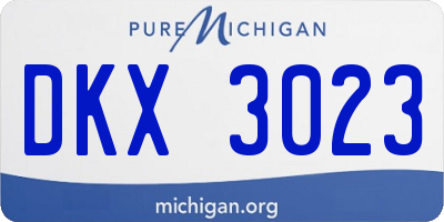 MI license plate DKX3023