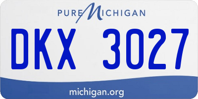 MI license plate DKX3027
