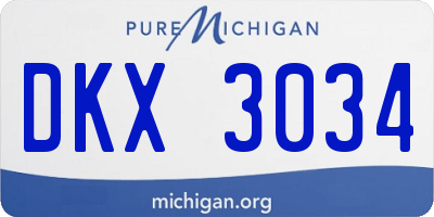 MI license plate DKX3034