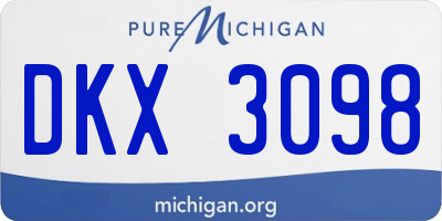 MI license plate DKX3098