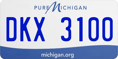 MI license plate DKX3100