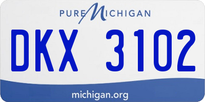 MI license plate DKX3102
