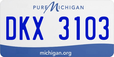 MI license plate DKX3103