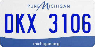 MI license plate DKX3106