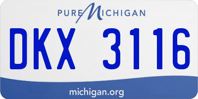 MI license plate DKX3116