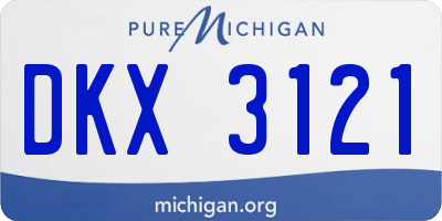 MI license plate DKX3121