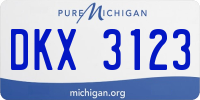 MI license plate DKX3123