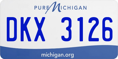 MI license plate DKX3126