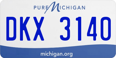 MI license plate DKX3140