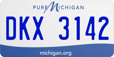 MI license plate DKX3142