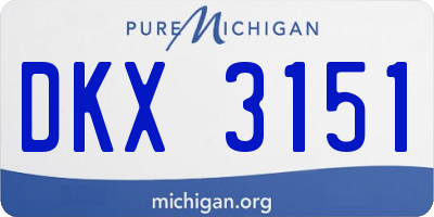 MI license plate DKX3151