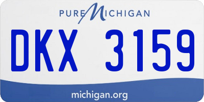 MI license plate DKX3159
