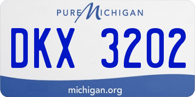 MI license plate DKX3202