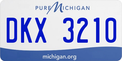 MI license plate DKX3210