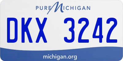 MI license plate DKX3242