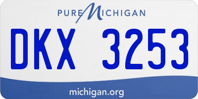 MI license plate DKX3253