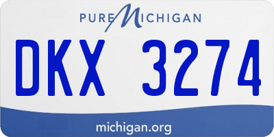 MI license plate DKX3274