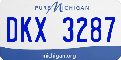 MI license plate DKX3287