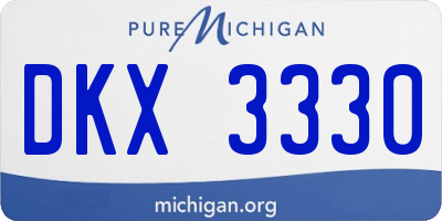 MI license plate DKX3330