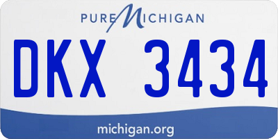MI license plate DKX3434