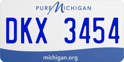 MI license plate DKX3454
