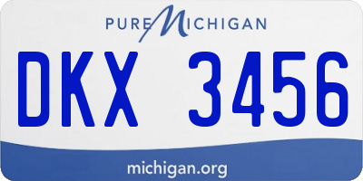 MI license plate DKX3456