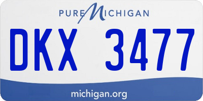 MI license plate DKX3477