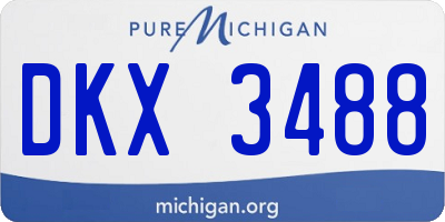 MI license plate DKX3488