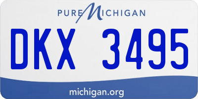 MI license plate DKX3495