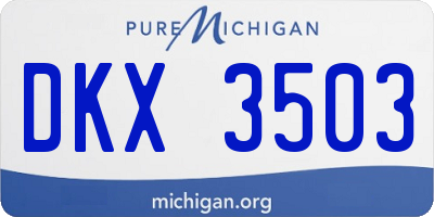 MI license plate DKX3503