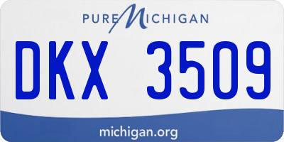 MI license plate DKX3509